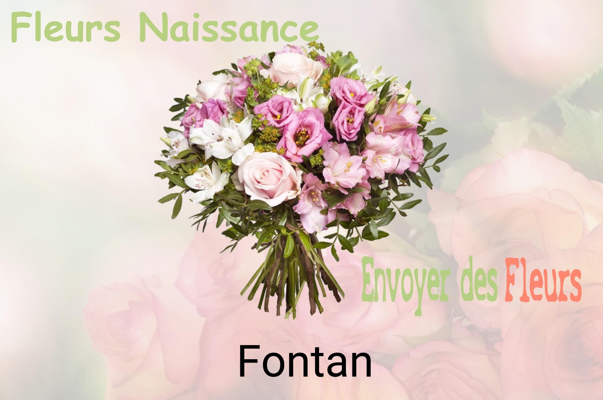 Bouquet de fleurs de naissance livré à Fontan